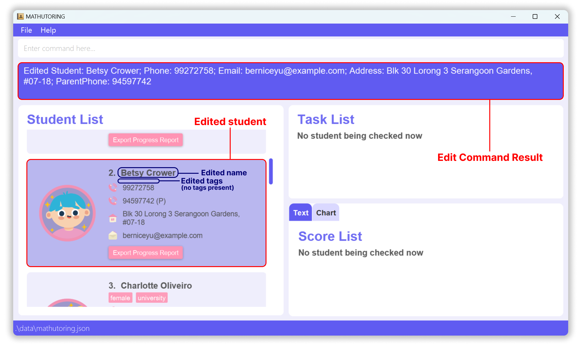 Edit a student (after)